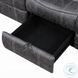 Zubaida Dark Gray Polish Microfiber 85" Power Reclining Sofa with Drop Down Table and USB Charging