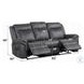 Zubaida Dark Gray Polish Microfiber 85" Power Reclining Sofa with Drop Down Table and USB Charging