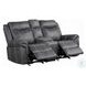 Zubaida Dark Gray Polish Microfiber 75" Power Reclining Loveseat with USB Charging