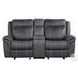 Zubaida Dark Gray Polish Microfiber 75" Power Reclining Loveseat with USB Charging