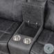 Zubaida Dark Gray Polish Microfiber 75" Power Reclining Loveseat with USB Charging
