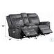 Zubaida Dark Gray Polish Microfiber 75" Power Reclining Loveseat with USB Charging