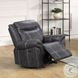 Zubaida Dark Gray Polish Microfiber Power Glider Recliner with USB Charging