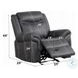 Zubaida Dark Gray Polish Microfiber Power Glider Recliner with USB Charging