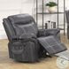 Zubaida Dark Gray Polish Microfiber Power Glider Recliner with USB Charging