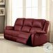 Zuriel Red Synthetic Leather Reclining Living Room Set