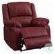 Zuriel Red Synthetic Leather Reclining Living Room Set