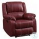 Zuriel Red Synthetic Leather Reclining Living Room Set