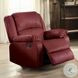 Zuriel Red Synthetic Leather Rocker Recliner