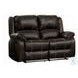 Zuriel Brown Synthetic Leather 56" Reclining Loveseat