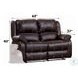 Zuriel Brown Synthetic Leather 56" Reclining Loveseat