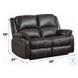 Zuriel Black Synthetic Leather 56" Reclining Loveseat