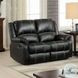 Zuriel Black Synthetic Leather 56" Reclining Loveseat