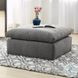 Naveen Gray Linen Feather Modular Square Ottoman