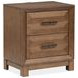 Callisto Bourbon Brown 2 Drawer Nightstand with USB Charging