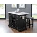 Aspen Black 48" Rectangular Kitchen Island Set of 3