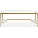 Serenelle Burnished Brass Rectangular Glass Top Cocktail Table