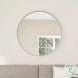 Portia Silver Round Wall Mirror