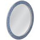 Blue Circle Blue and Cream Round Wall Mirror