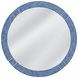 Blue Circle Blue and Cream Round Wall Mirror