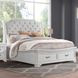 Lyndhurst Vintage White and Beige Upholstered Storage Sleigh Bedroom Set