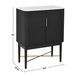 Vida Black 2 Door Marble Top Wine Cabinet