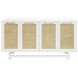 Macon Matte White and Gold Lacquer 4 Door Cabinet