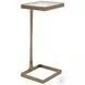 Maisel Antique Brass Glass Top Square Cigar Table