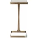 Maisel Antique Brass Glass Top Square Cigar Table