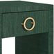 Malcolm Dyed Green Grasscloth Rectangular 1 Drawer Side Table