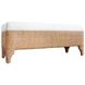 Maldives Brown and White Performance Fabric 50" Bench