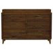 Riley Walnut 6 Drawer Dresser with Topper