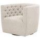 Marcel Beige Upholstered Swivel Club Chair