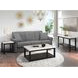 Evie White and Black Rectangular Marble Top Coffee Table with Casters
