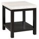 Evie White and Black Square Marble Top End Table