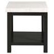 Evie White and Black Square Marble Top End Table