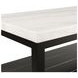Evie White and Black Rectangular Marble Top Coffee Table with Casters
