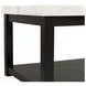 Evie White and Black Rectangular Marble Top Coffee Table with Casters