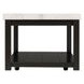 Evie White and Black Rectangular Marble Top Coffee Table with Casters