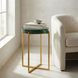 Marilee Rich Green and Sleek Brushed Gold Round Glass Top Accent Table