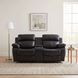 Marille Black Double Glider Reclining 78" Loveseat with Center Console