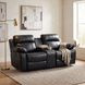 Marille Black Double Glider Reclining 78" Loveseat with Center Console