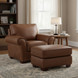 Maverick Cinnamon Square Top Grain Leather Ottoman