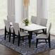 Megan White and Black 78" Rectangular Dining Table