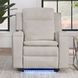 Mighty Buffy Cream Rocker Heat Massage Power Recliner with LED and USB Charging