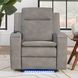 Mighty Buffy Taupe Rocker Heat Massage Power Recliner with LED and USB Charging