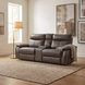 Maroni Dark Brown Power Double Reclining Console Loveseat with Power Headrests