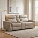 Maroni Taupe Power Double Reclining Console Loveseat with Power Headrests