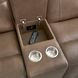 Atlantis Smooth Latte Leather Zero Gravity Power Reclining Console Loveseat