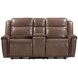 Atlantis Smooth Latte Leather Zero Gravity Power Reclining Console Loveseat